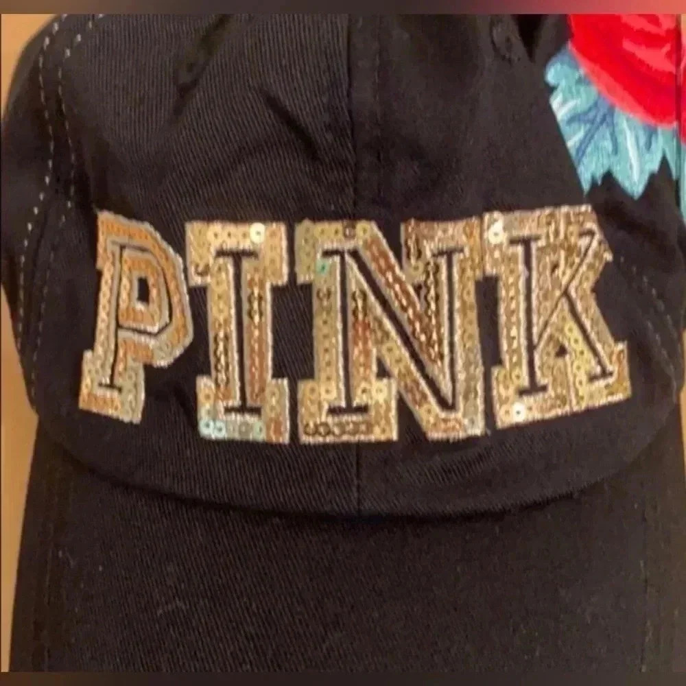 PINK VS ROSES BLING BASEBALL CAP - Picture 3 of 5